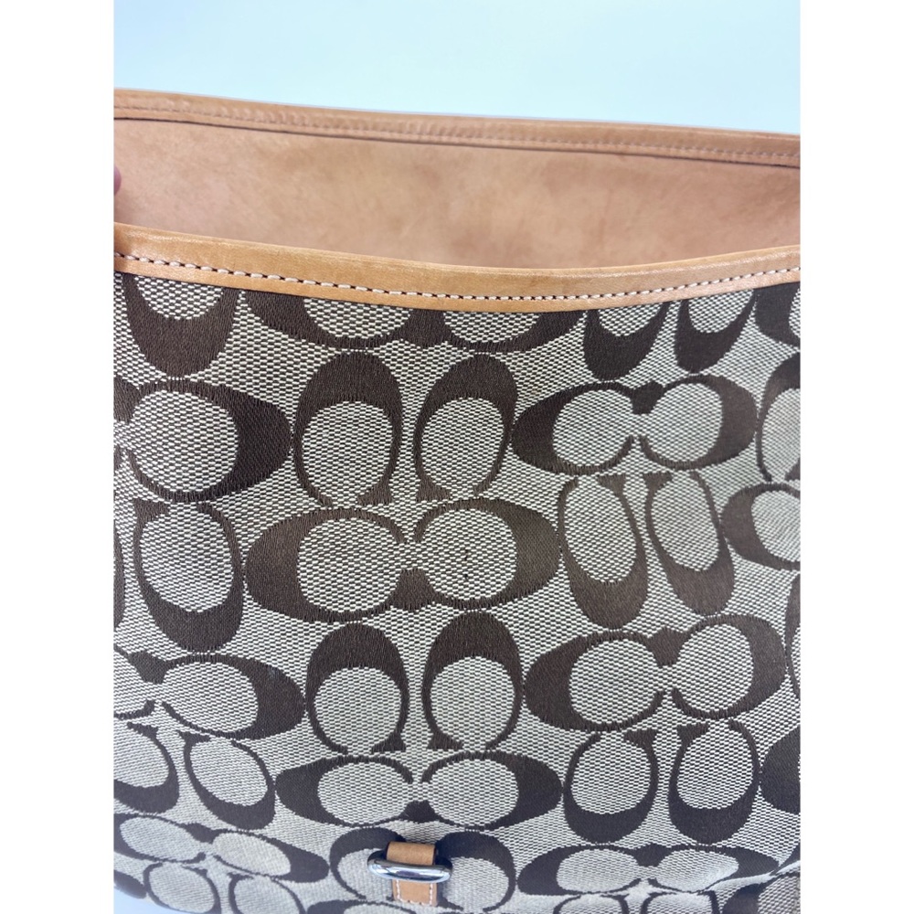Coach Hampton Signature Tan Khaki 6091 Shoulder Handbag Purse - Picture 8 of 11